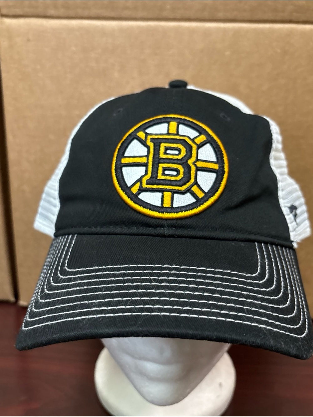 Boston Bruins NHL Fanatics Black Trucker Mesh Adjustable Snapback Dad Hat Cap